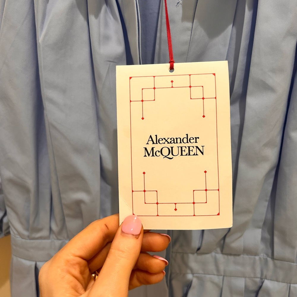 ALEXANDER MCQUEEN 
Puff-Sleeve Cotton-Poplin Shirt Dress size 8 - Picture 3 of 10